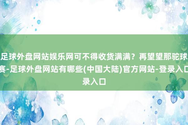 足球外盘网站娱乐网可不得收货满满？再望望那驼球赛-足球外盘网站有哪些(中国大陆)官方网站-登录入口