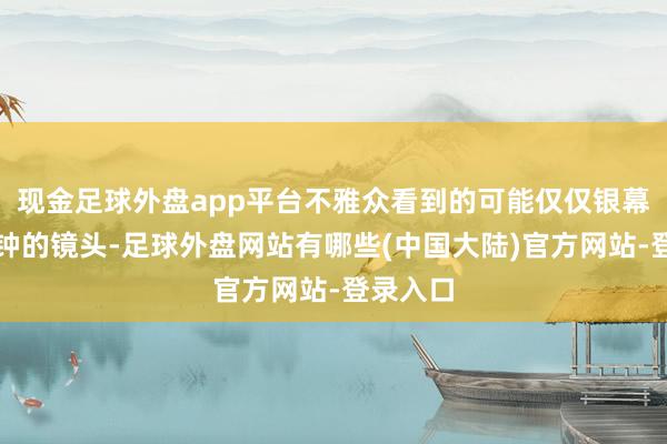 现金足球外盘app平台不雅众看到的可能仅仅银幕上几秒钟的镜头-足球外盘网站有哪些(中国大陆)官方网站-登录入口